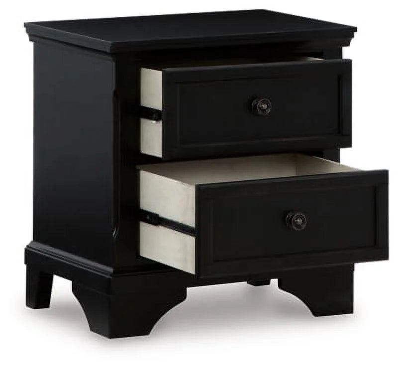 Black 2 Drawer Nightstand B91679