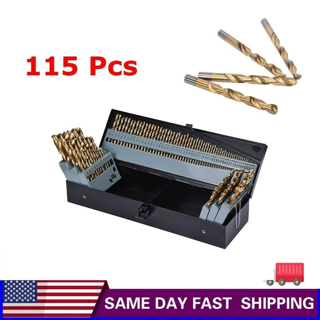 115pc Titanium Drill Bit Set with Index Case X9116