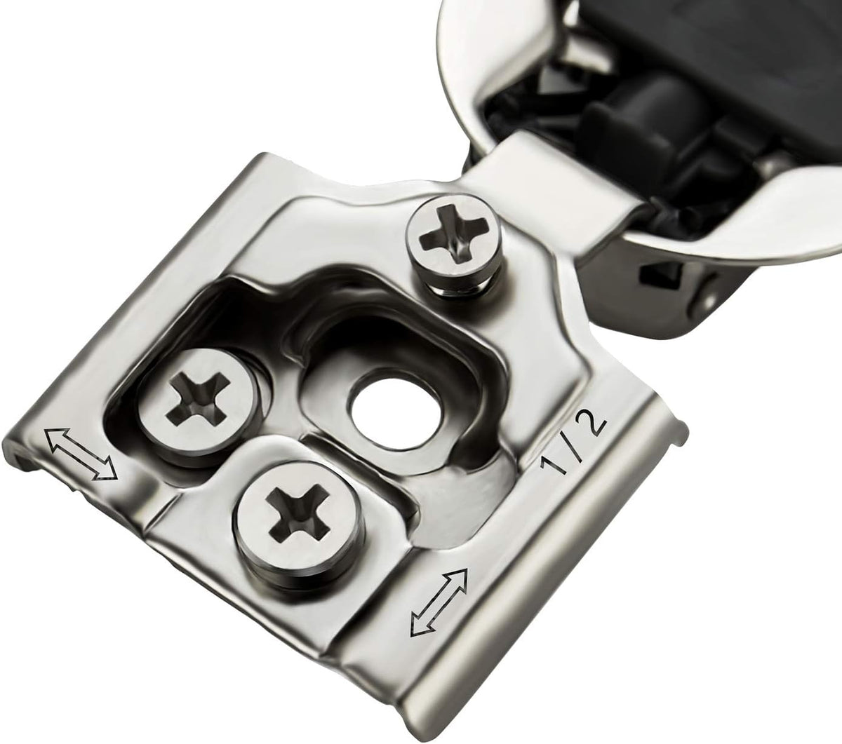 32 Pack 16 Pairs 1/2 inch Overlay Soft Close Hinges Satin Nickel Stainless Steel Concealed Hinge D4163