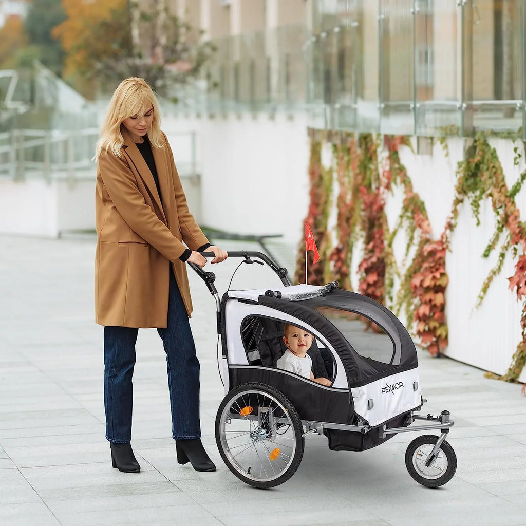 2-in-1 Bike Trailer for Kids 2 Seat A1730