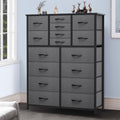 16 Drawer Fabric Dresser with Metal Frame and Wooden Top P6302