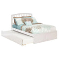 White Twin Size Bed with Trundle L15390