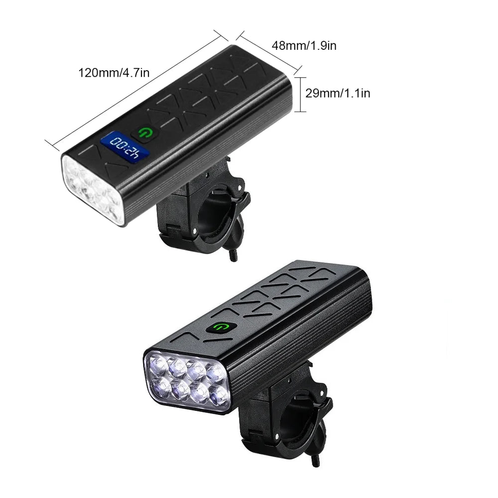8LED Rechargeable Bike Front Headlight with 5 Modes Z6036