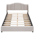 Beige Linen Queen Size Upholstered Platform Bed with 4 Drawers B276898