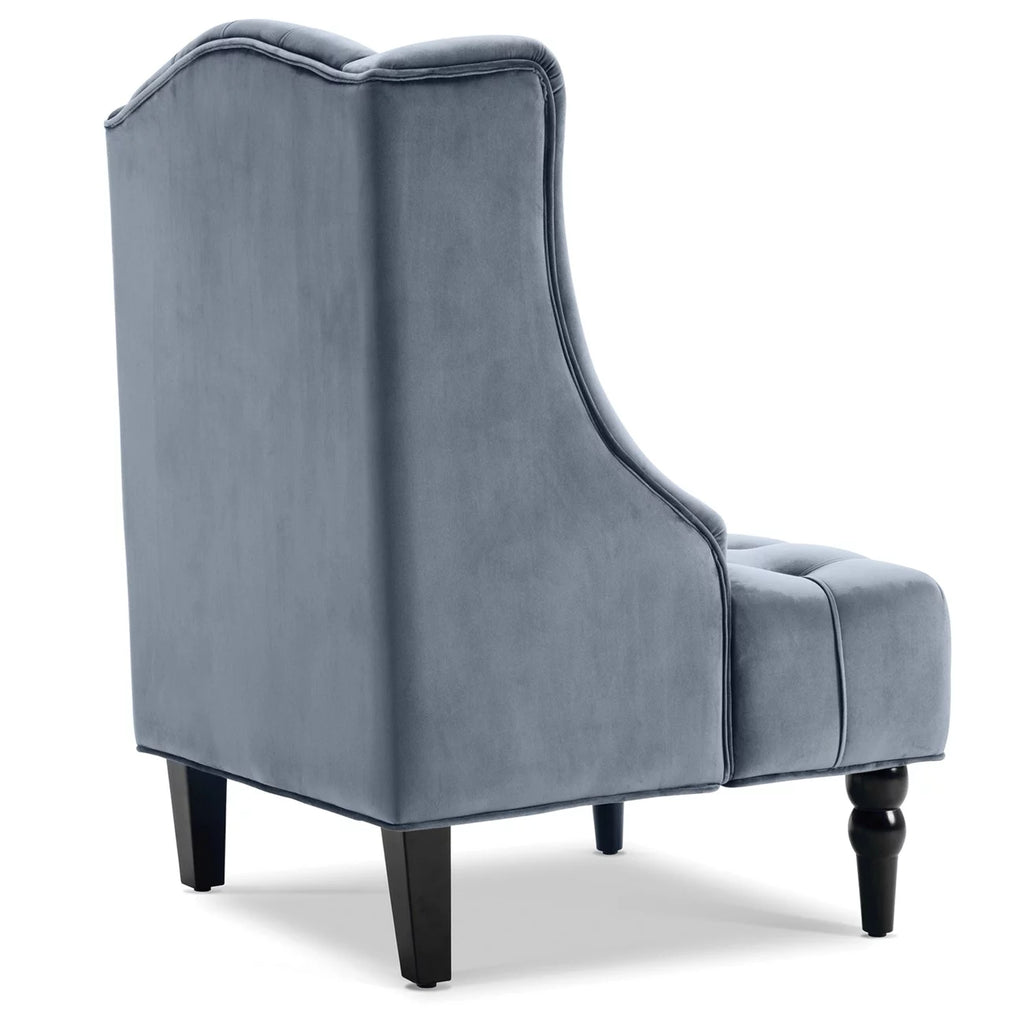 Gray Velvet Wingback Accent Chair U5769