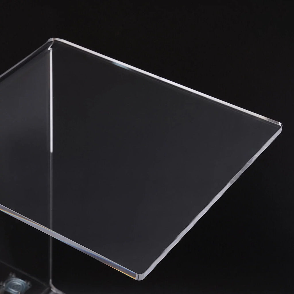 Clear Acrylic C-Shaped Bedside Table on Wheels N6932