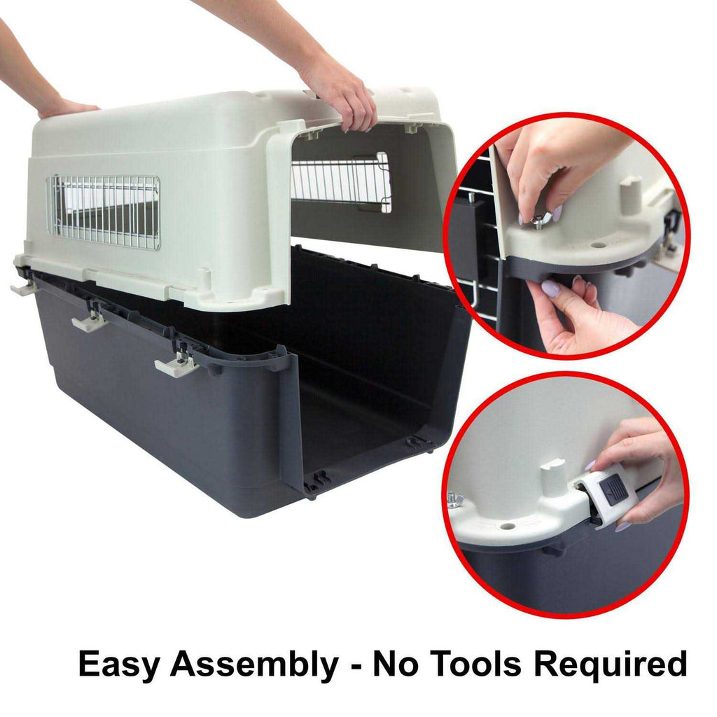 Plastic Kennels Rolling Wire Door Travel Dog Crate Q886227