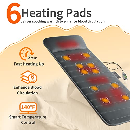 Electric Full Body Massage Pad with 10 Vibrating Motors & 6 Heating Pads J5526