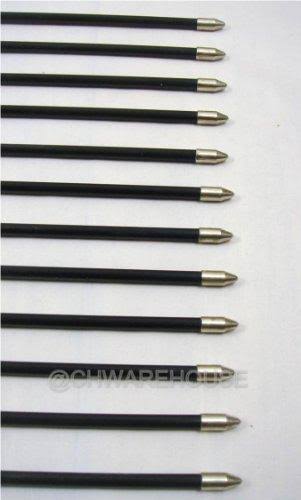 Fiberglass Target Practice Arrows with Nocks and Fletches, 61cm (1 Dozen) J514290