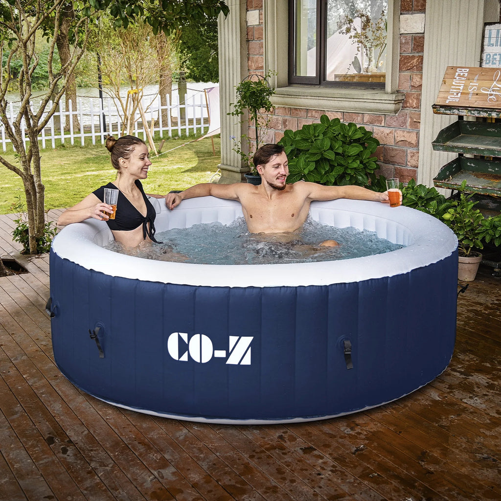 6x6ft PVC Inflatable Spa Tub with 120 Massaging Jets W416