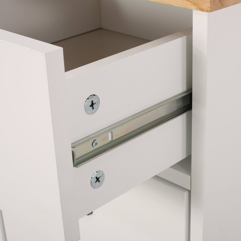 Gray/Natural Kitchen Cart with Wheels U8502