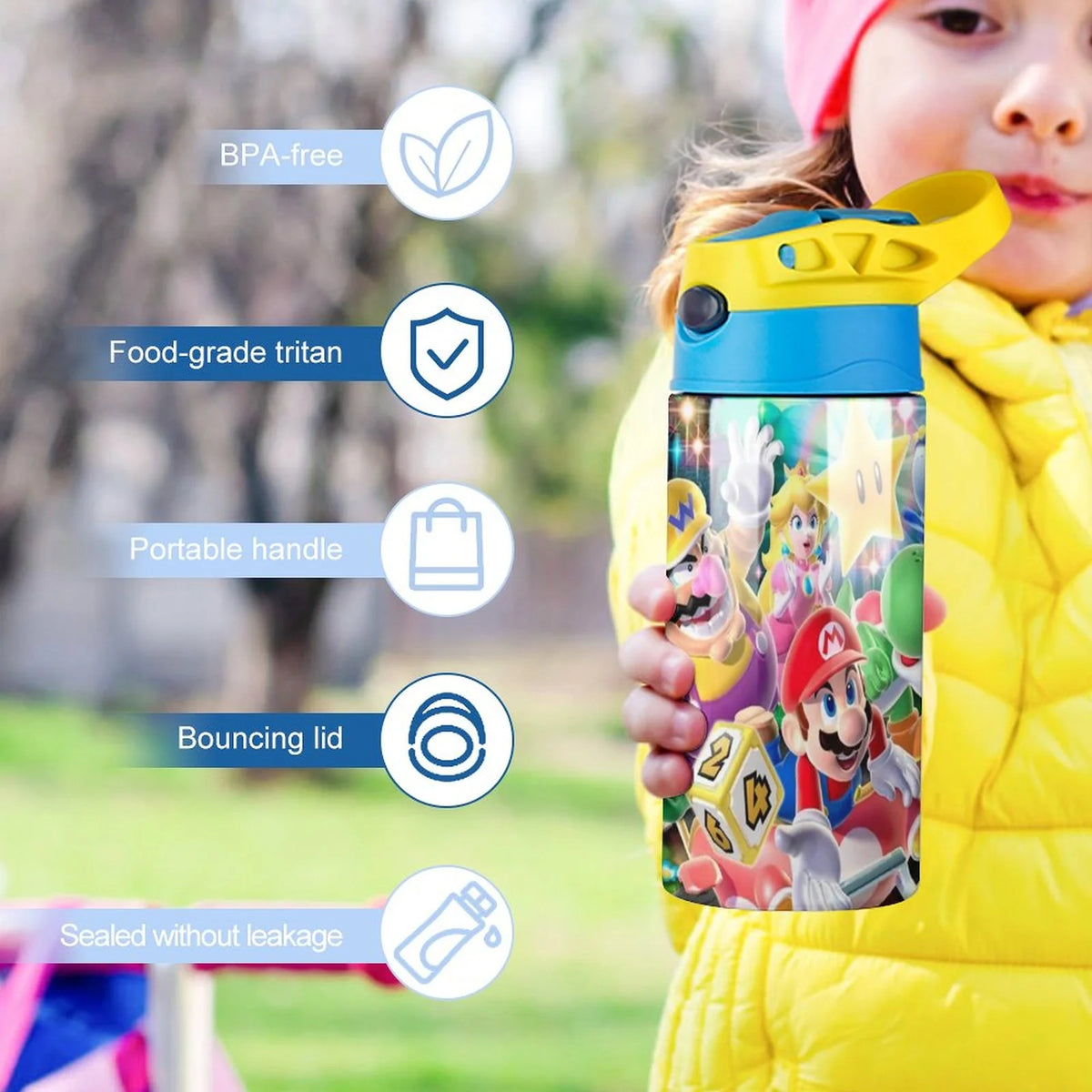 Insulated Stainless Steel Water Bottle with Straw X2593