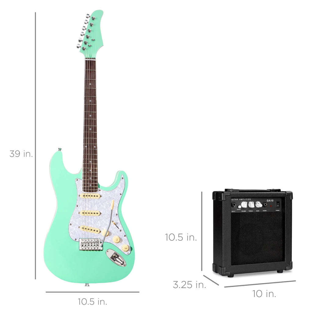 Full Size Beginner Electric Guitar Kit with Case, Strap, Amp, Whammy Bar C617