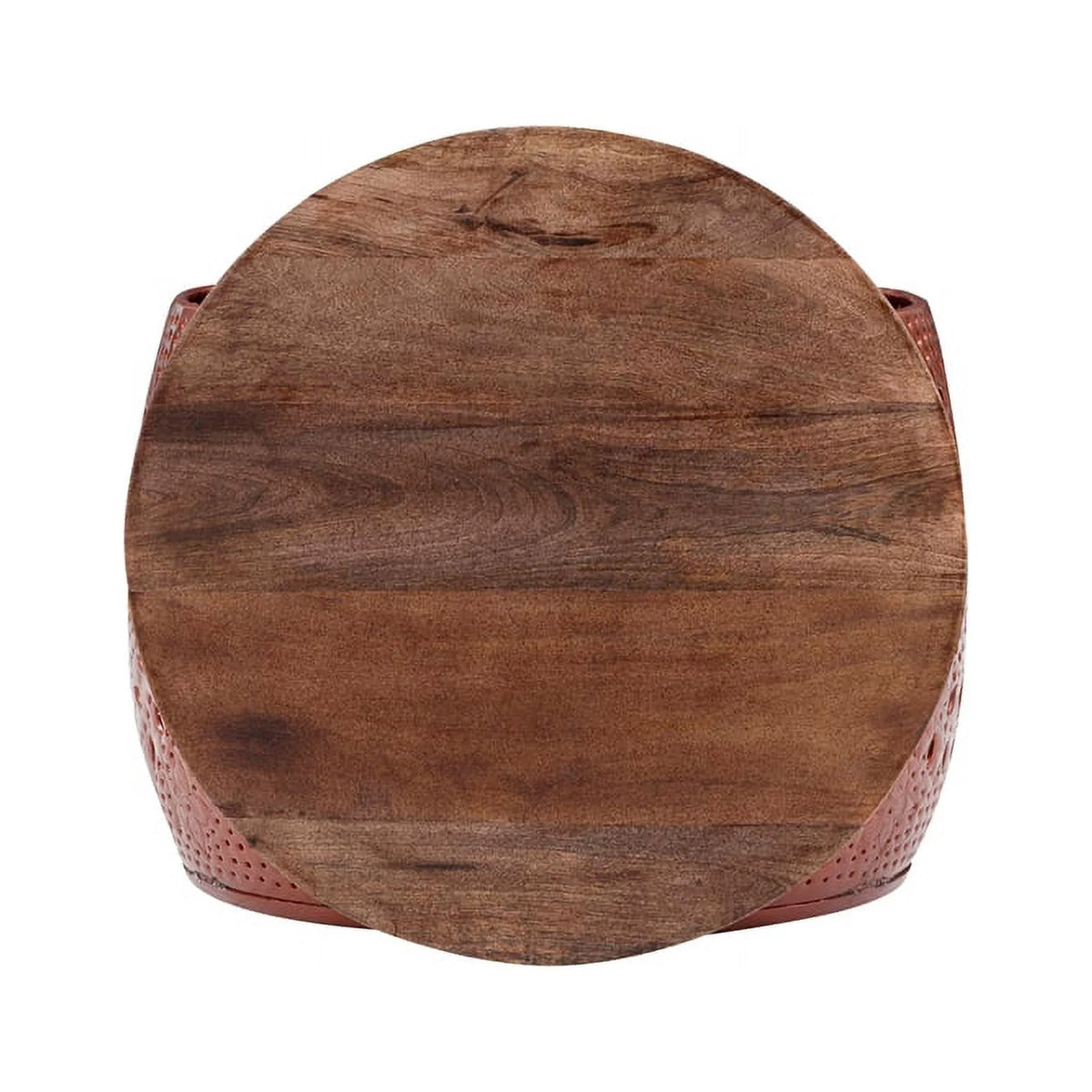 Metal and Wood Drum Table I5452