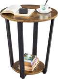 Round End Table with Storage Shelf M6258