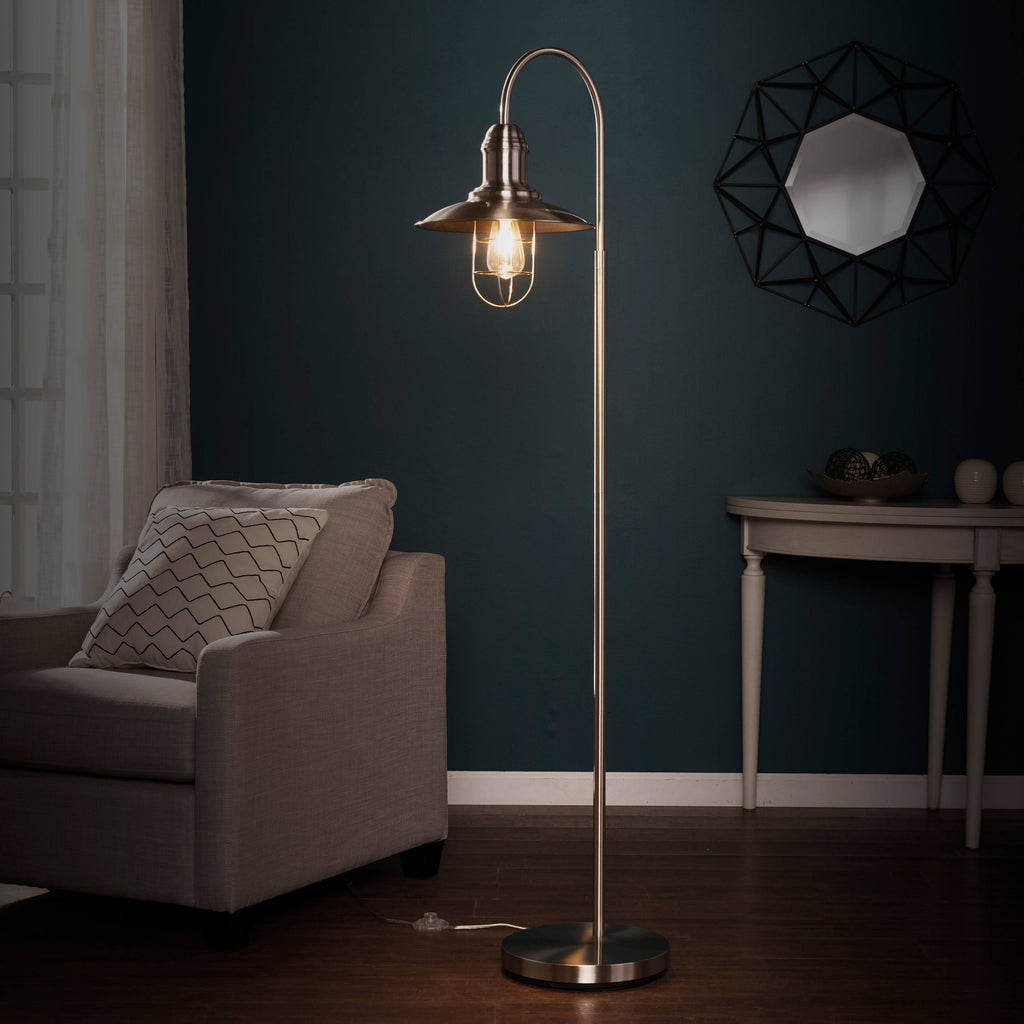 Caged Bell Floor Lamp (Brown) Z80218