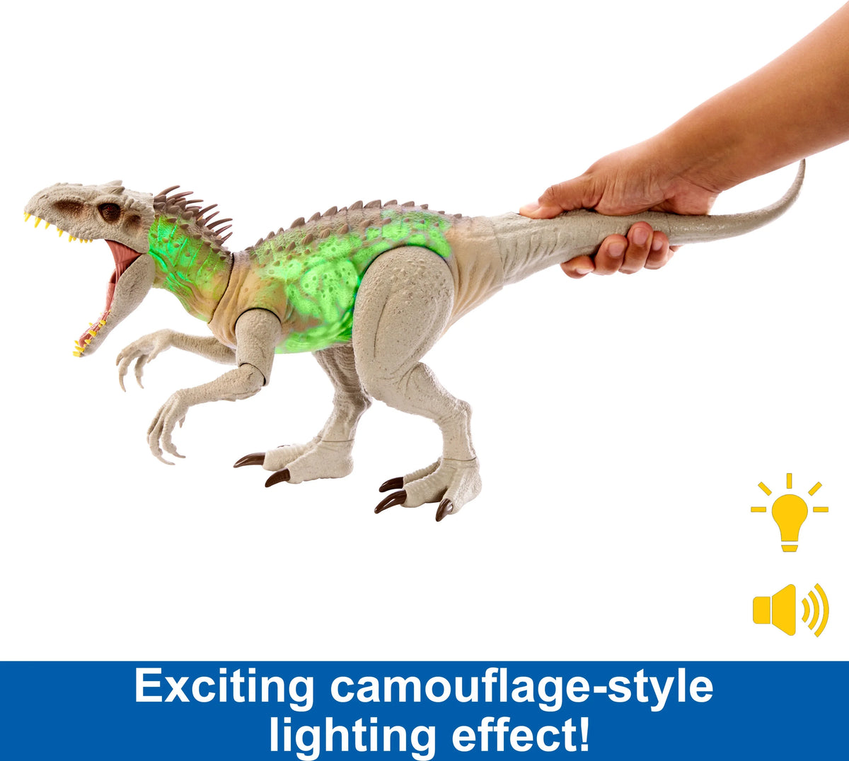 Camouflage Indominus Rex Dinosaur Action Figure with Lights, Sound & Motion C836258