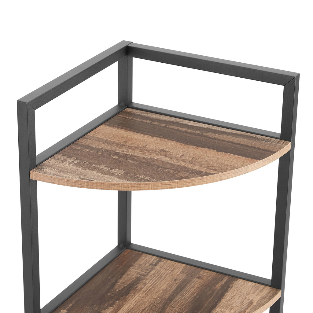 6-Tier Corner Wood Bookcase Rustic Brown B96969