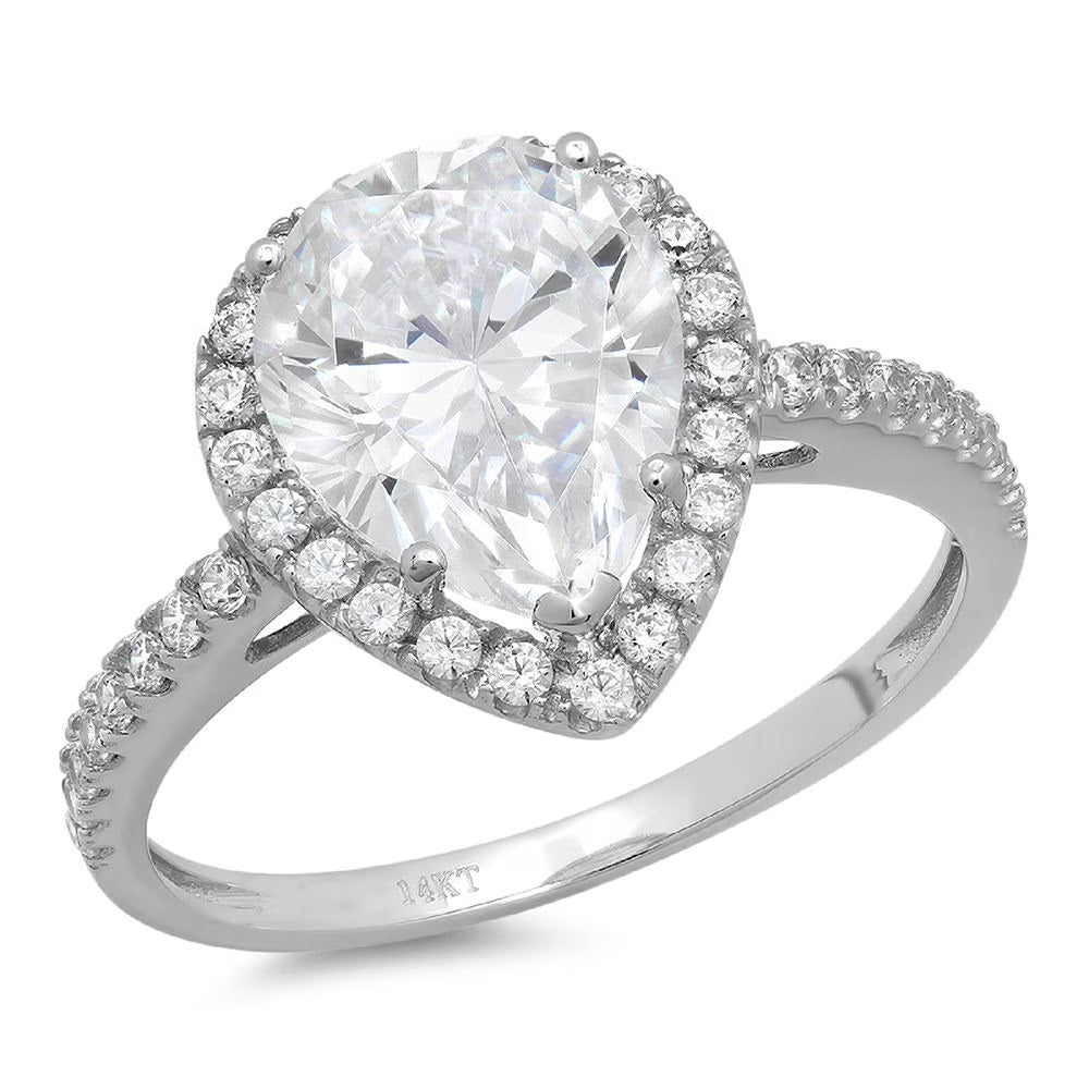 18K White Gold Halo Engagement Ring Y519309