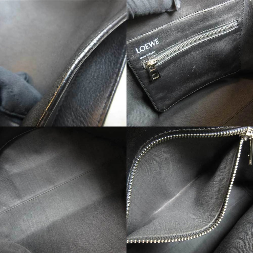 Black Leather Tote Bag E858022