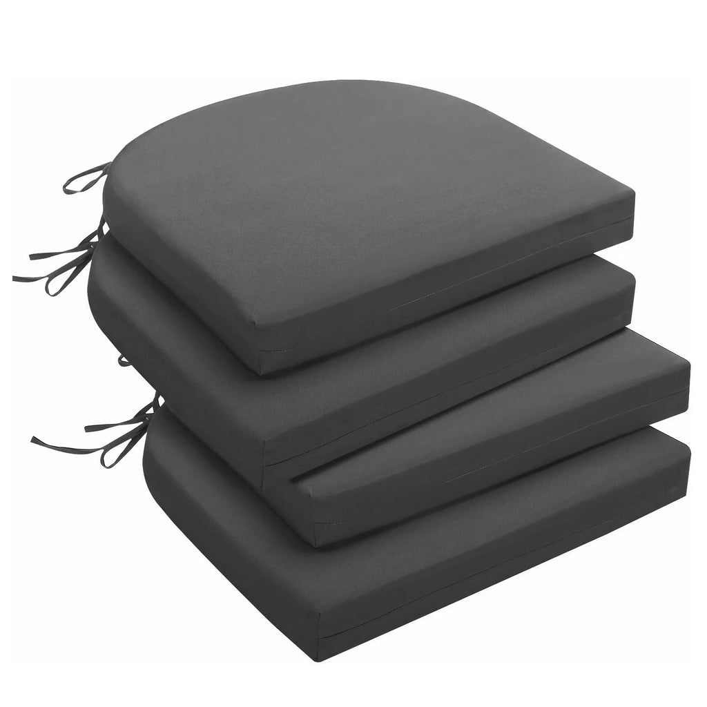 Water Resistant Patio Chair Cushions Pack of 4, Dark Gray B9335
