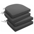 Water Resistant Patio Chair Cushions Pack of 4, Dark Gray B9335