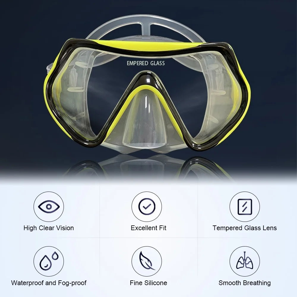 Three-Window Diving Goggles with Full Snorkel Q679