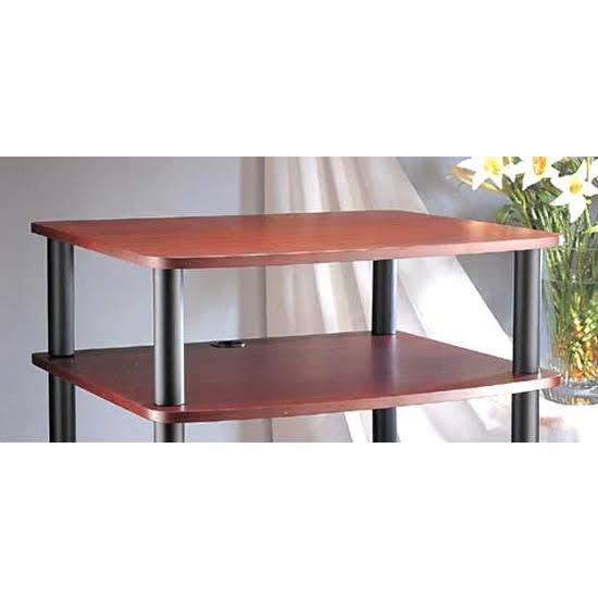 Additional 11in H Shelf for AV Stands with Casters, Cherry Shelf with Black Poles I995