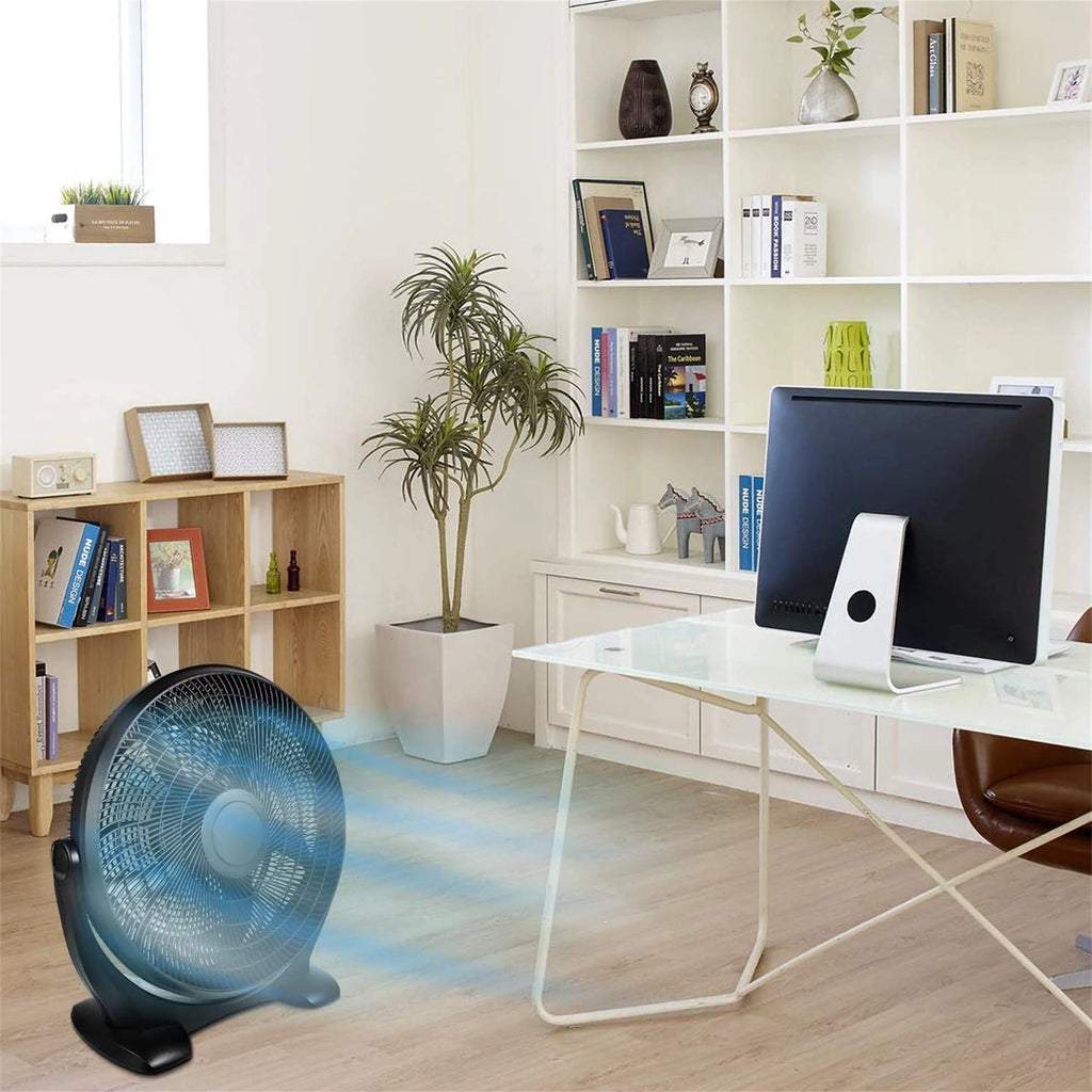 14 Inch 3-Speed Plastic Floor Fan, Black I524
