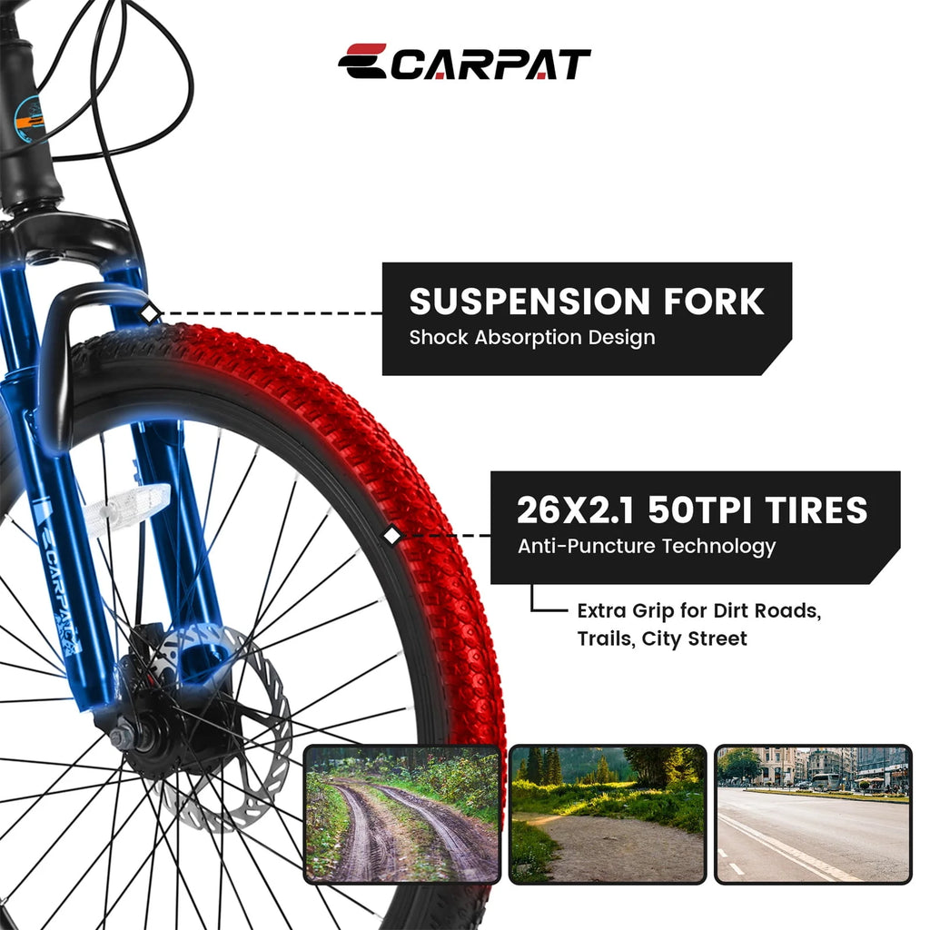 Orange 21 Speed High-carbon Steel Mountain Bike G410