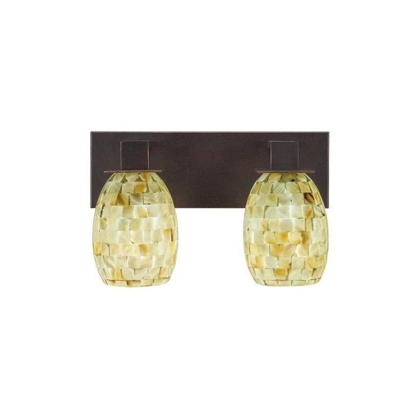 Two Light Bath Bar with Square Frosted Crystal Glass T181723