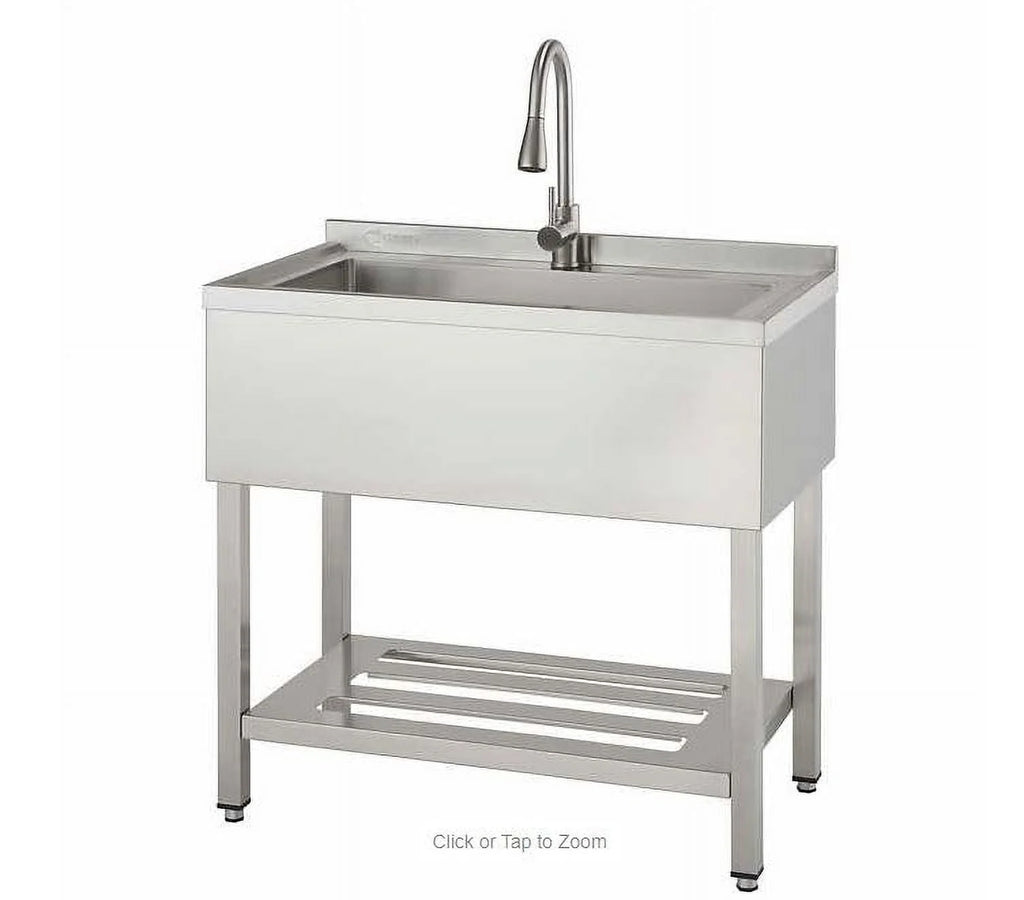 Stainless Steel Single Bowl Utility Sink with Pull-Out Faucet A793