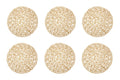 Set of 6 Taupe Brown Mesh Patterned Woven Round Placemats N391