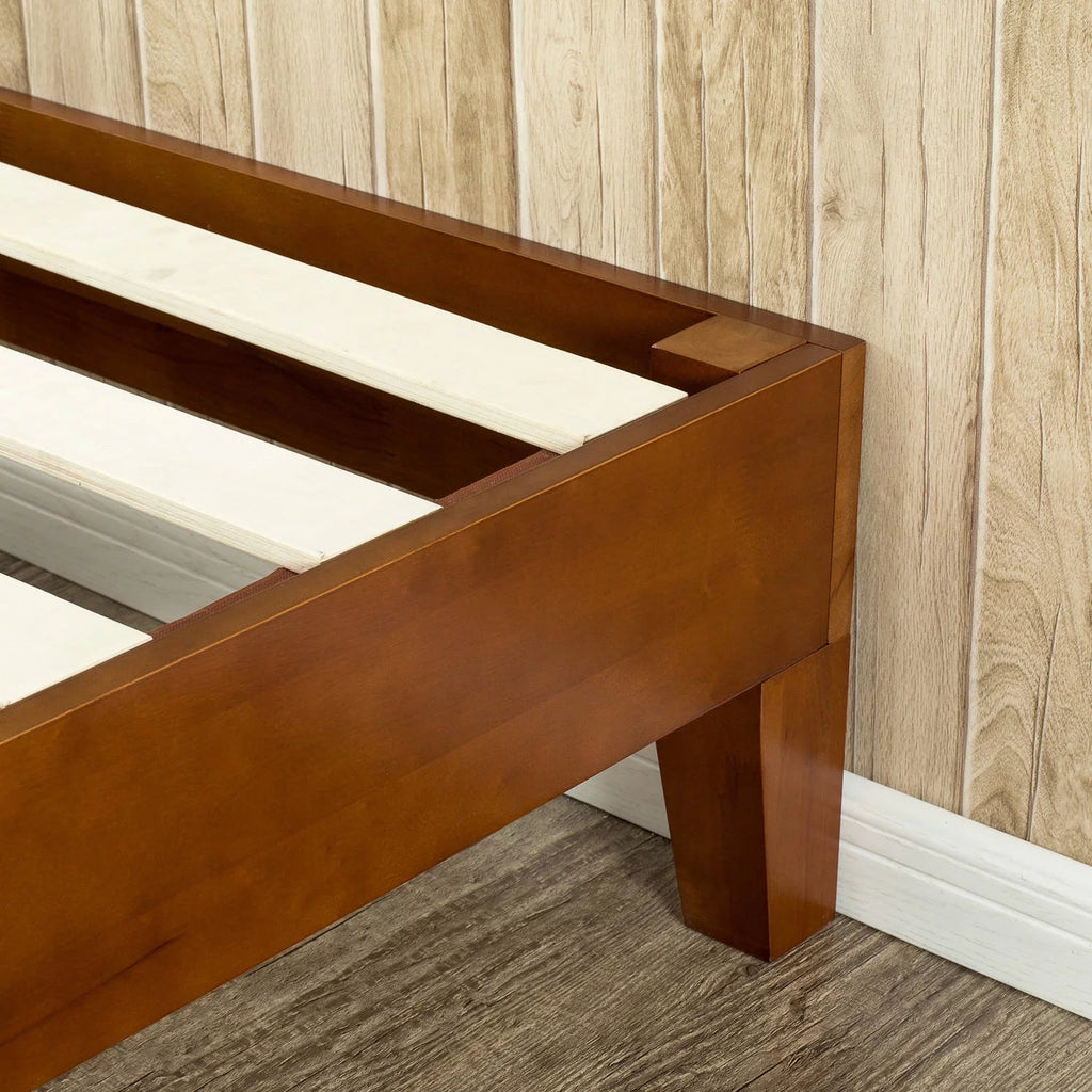 12" Wood Platform Bed Frame, Cherry, Full N4180