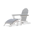 White and Driftwood Gray 2-Piece Plastic Folding Adirondack Chair R213