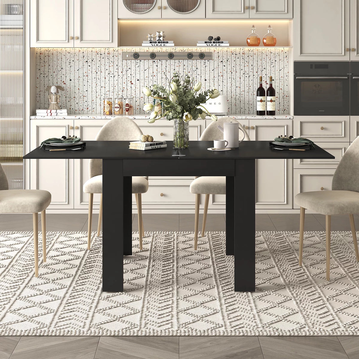 Black Extendable Dining Table L79088