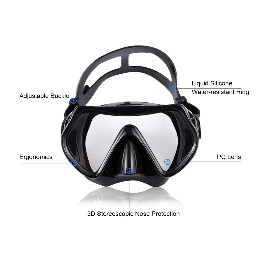 Three-Window Diving Goggles with Full Snorkel Q679