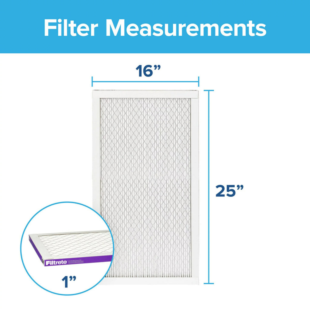 16x25x1 Air Filter MERV 12, 4 Filters N23438