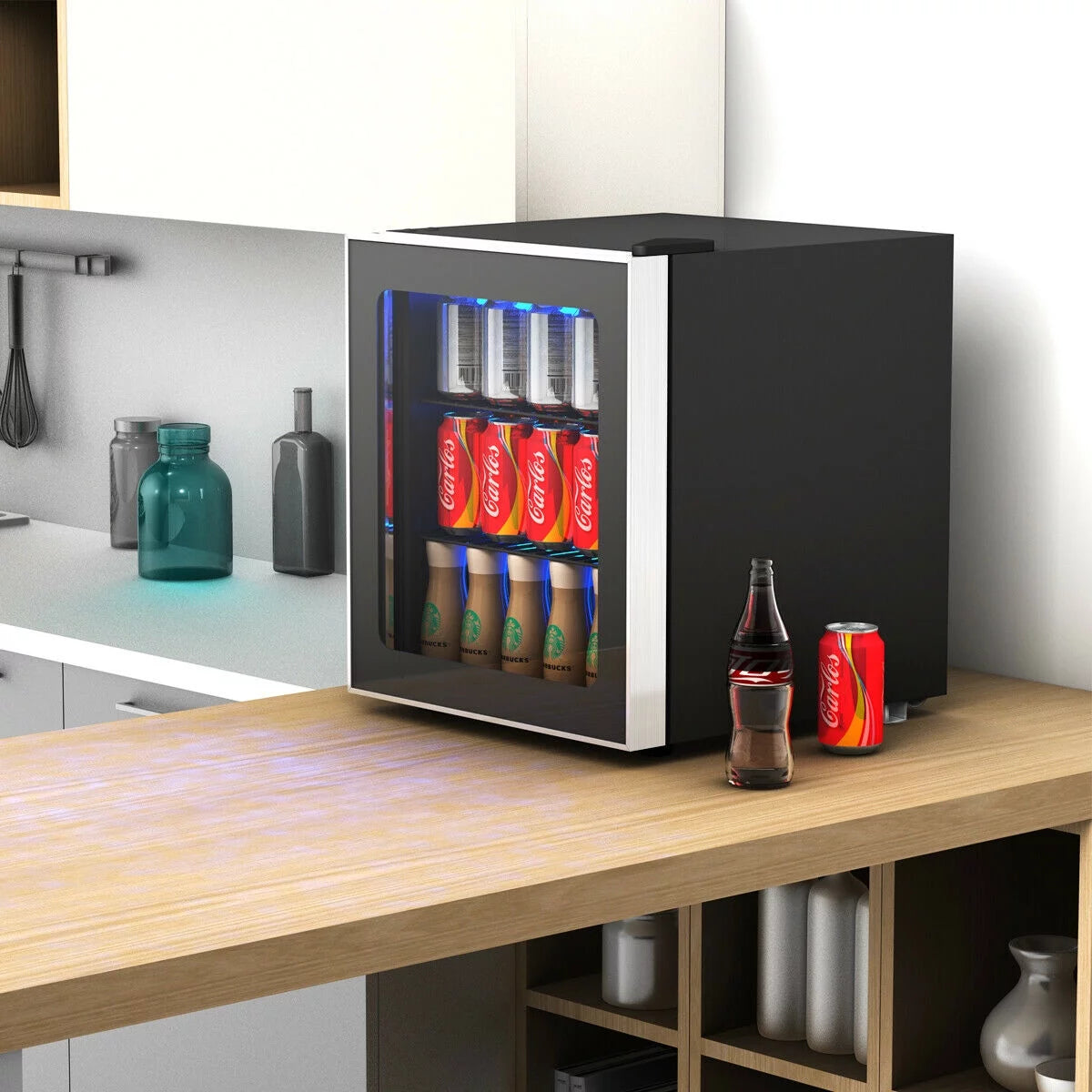 60 Can Beverage Refrigerator Cooler Glass Door Z60099