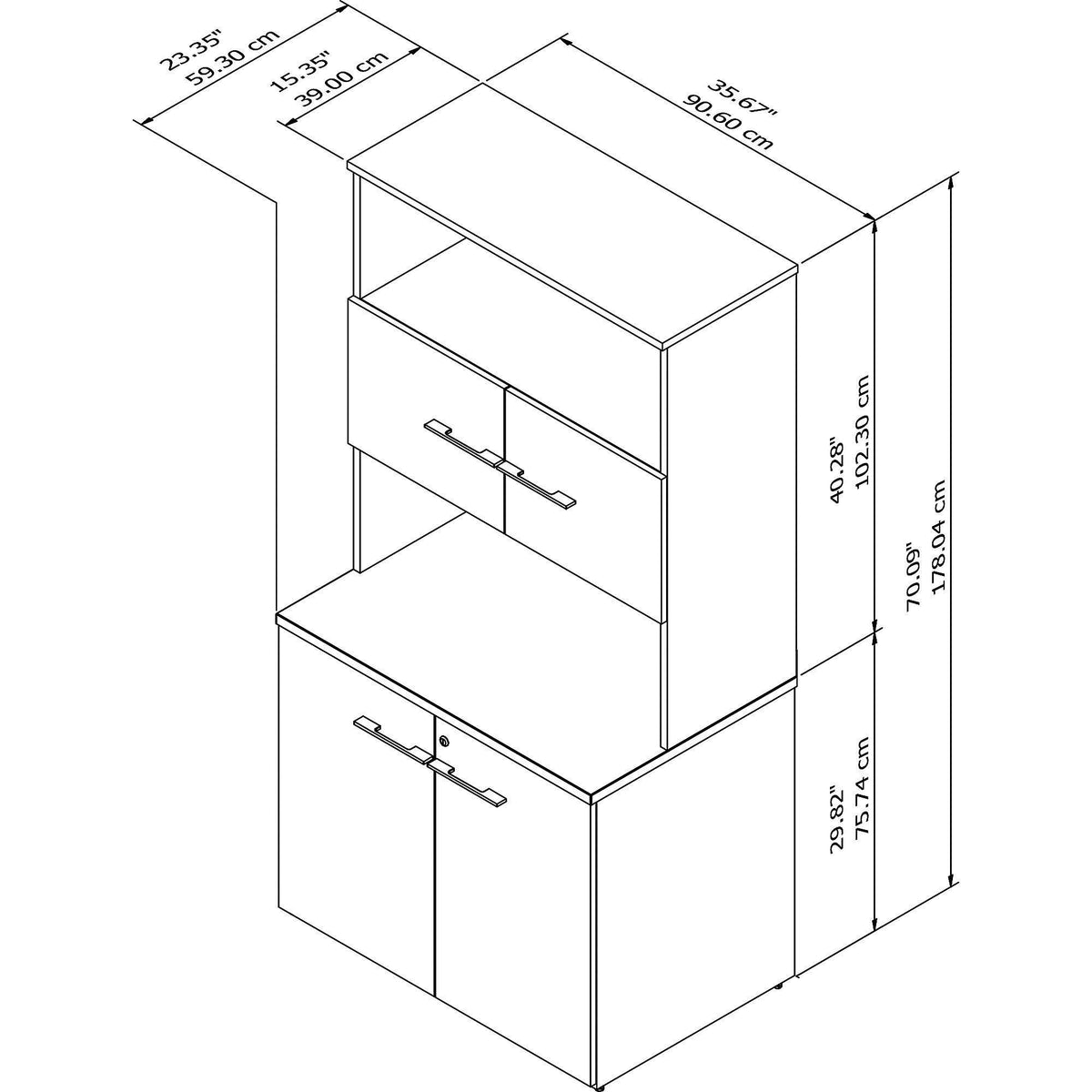 36x22W Tall Storage Cabinet with Doors and Shelves W2241