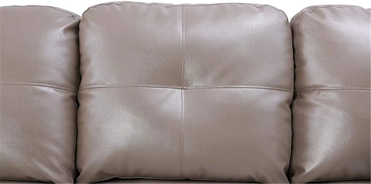 Latte Leather L-Shaped Sectional Sofa Set with Storage Ottoman Z959451