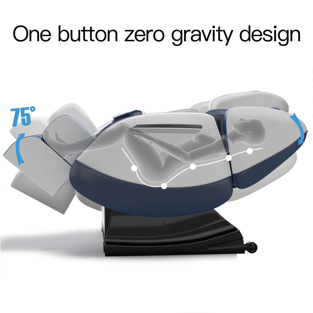 Black Full Body Zero Gravity Massage Chair with Heat and Foot Roller L739
