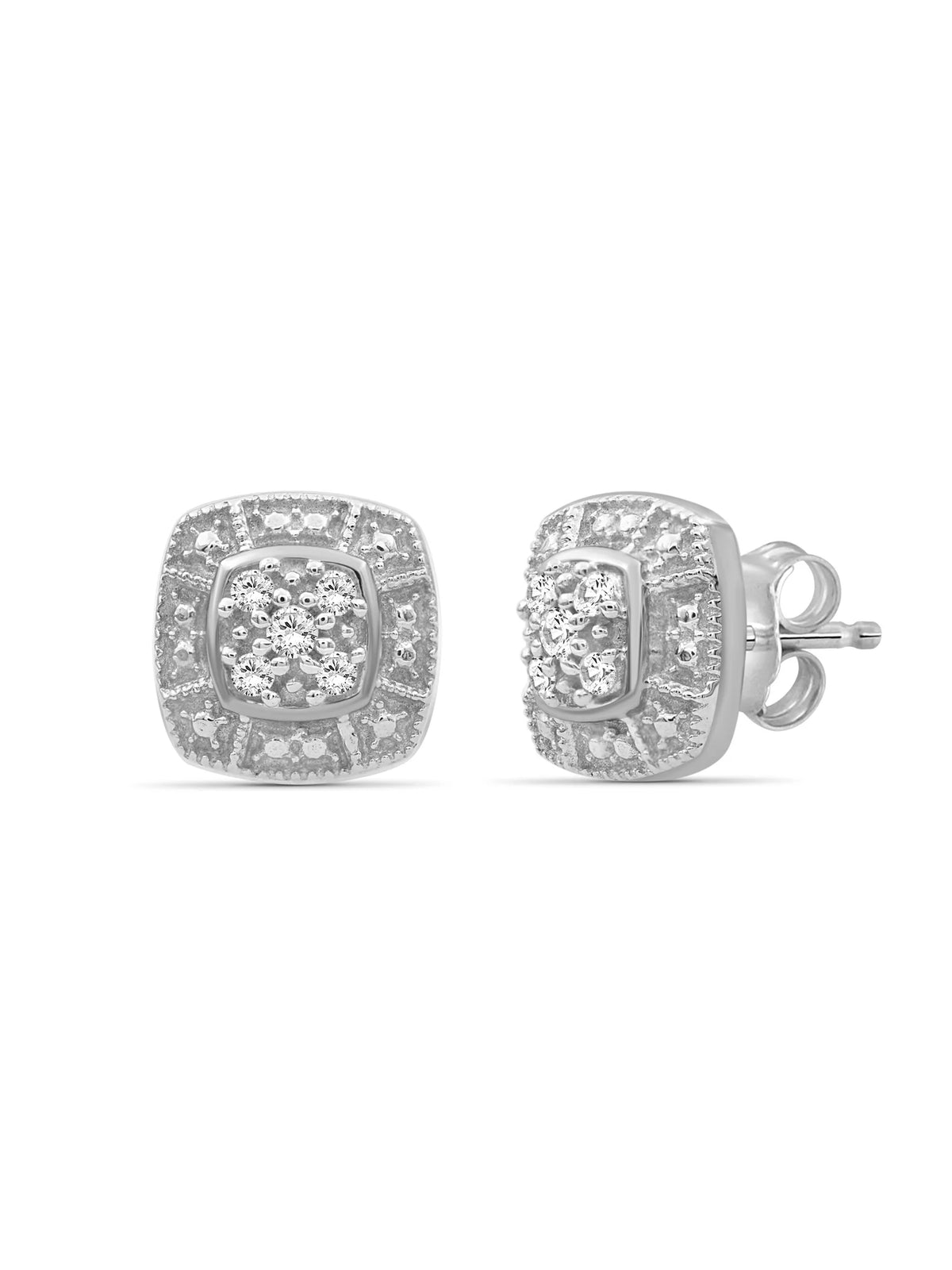 3-Piece 1/3 Carat White Diamond Sterling Silver Earrings Set, Necklace, Rings A36841
