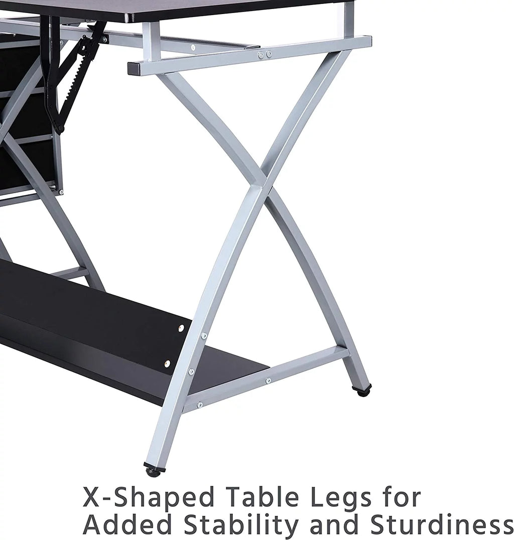 Adjustable Drafting Desk with Stool and 3 Slide Drawers B356413
