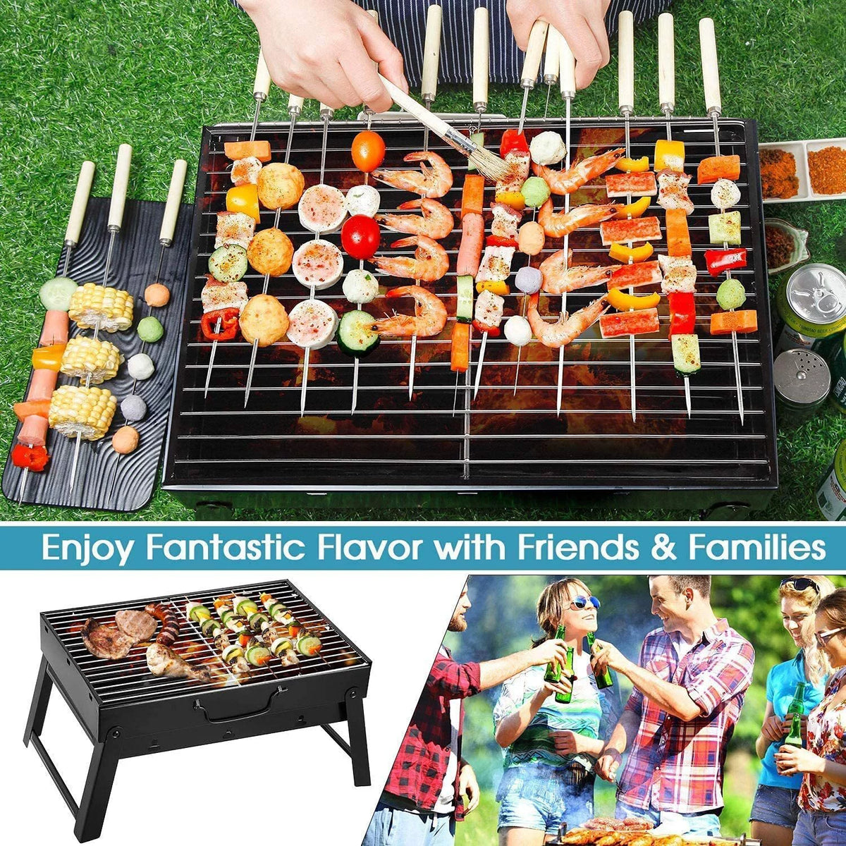 Charcoal Portable Folding BBQ Grill Y303056