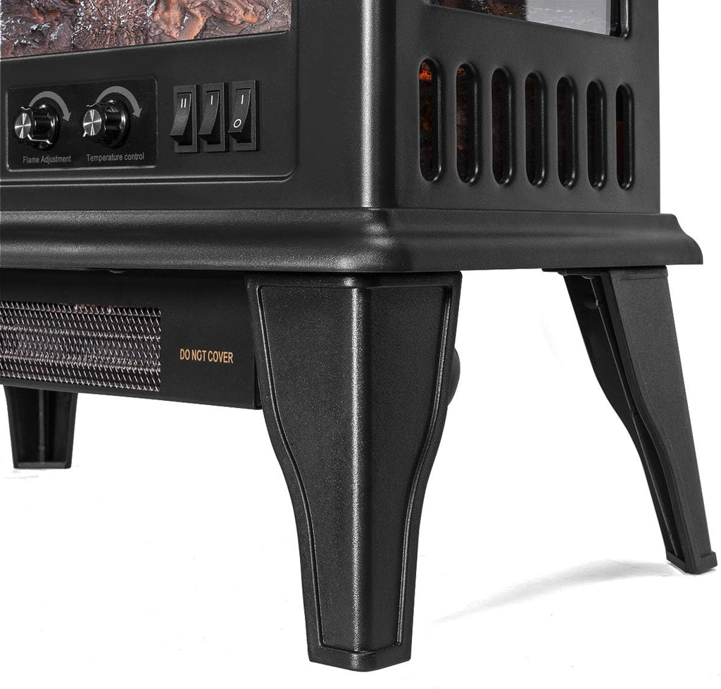 Black 1500W Electric Fireplace Stove Heater L282663