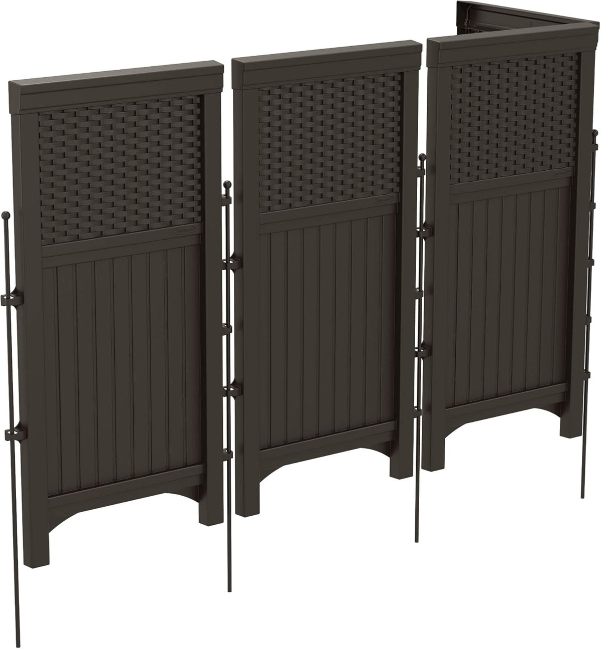 Brown Wicker Resin Outdoor Panel Screen Enclosure Y798