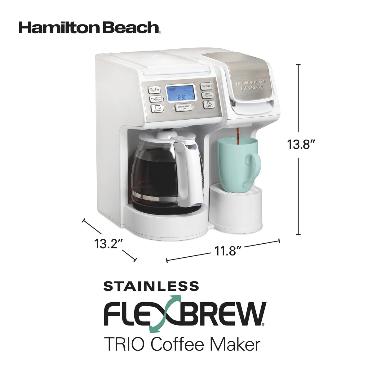 White Stainless Steel Coffee Maker D37011