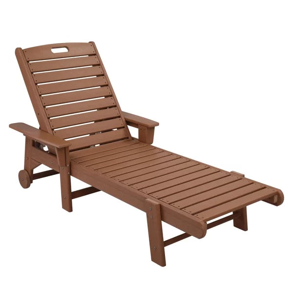 Adjustable HDPE Lying Bed Teak Color U18086