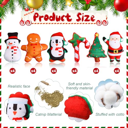 24 Pieces Christmas Catnip Toys K52078